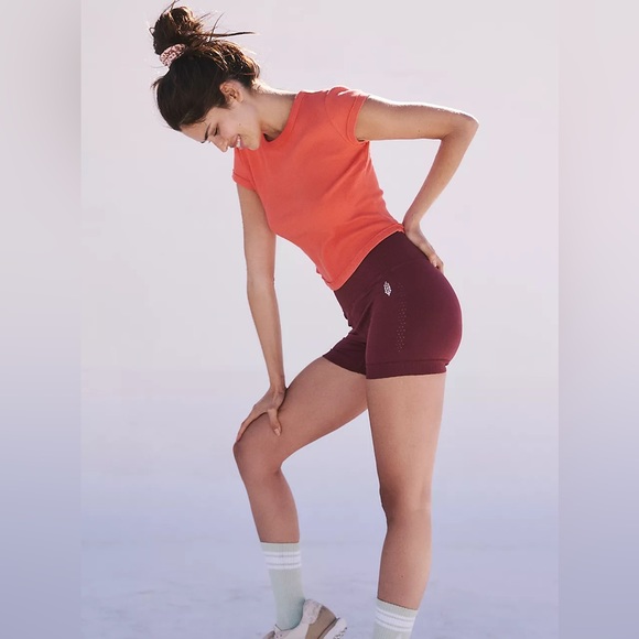 FP Movement Good Karma Running Shorts Oxblood - Picture 2 of 4